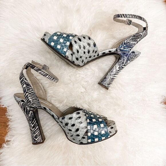 🍋 Marc Jacobs • Women’s Elap Sandals Python Printed w/Ankle Strap Size 36.5 - Picture 3 of 11